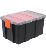 Big Organiser – Large 24-Compartment Tool Storage Tray, Clear PP Plastic Snap Lid, Stackable & Wall-Mountable | Adjustable Dividers for Screws, Bolts, Bits & Hardware | UAE Workshop Pro Organizer